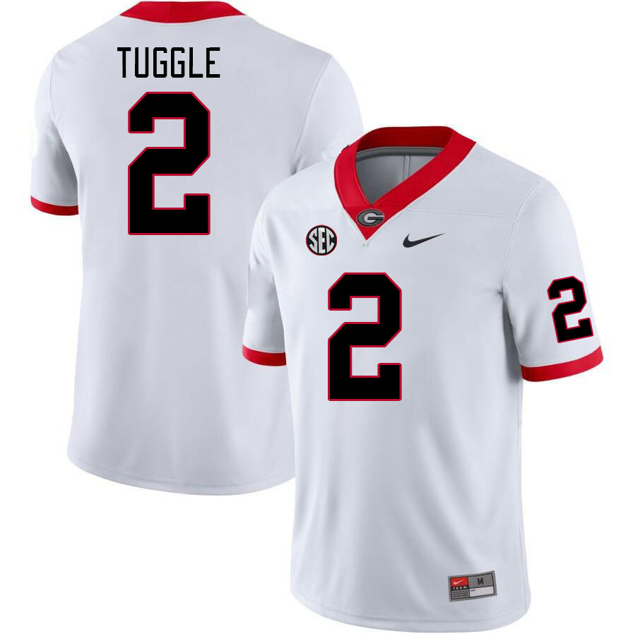 Men #2 Nitro Tuggle Georgia Bulldogs College Football Jerseys Stitched-White